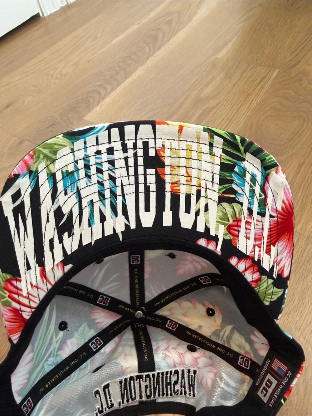 DC Kids Black Snapback Hat with Multicolor Tropical Floral Print